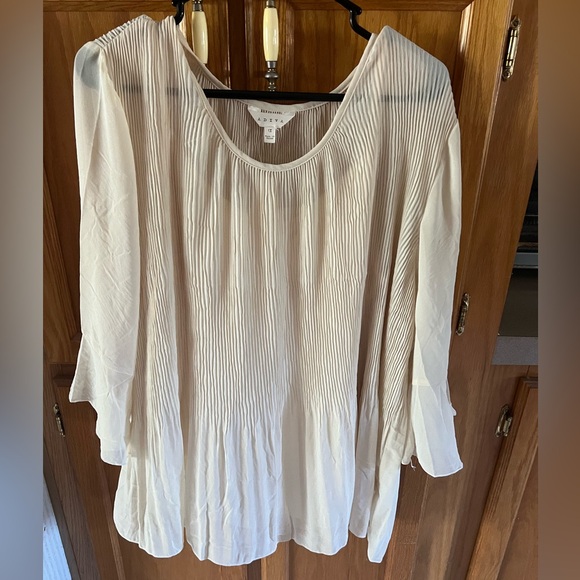 Adiva Cream Pleated Women's Blouse size 1XL - New with tags - Picture 1 of 9
